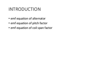 emf equation of alternator, pitch factor & coil span factor