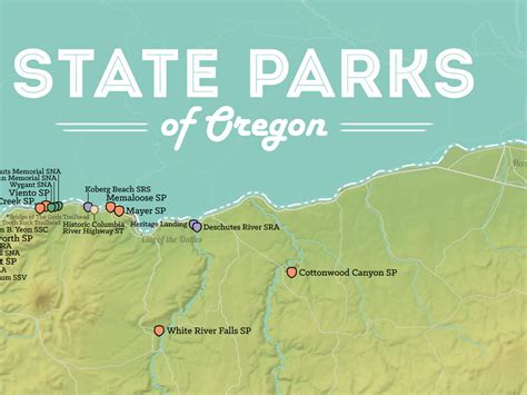 Oregon State Parks Map 18x24 Poster - Best Maps Ever