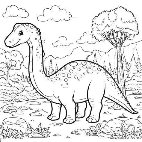 Lovely Brontosaurus coloring page - Download, Print or Color Online for Free