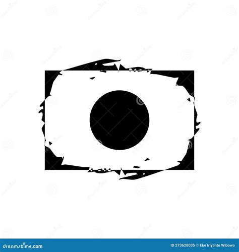 Black and White Illustration of Japan Flag Stock Vector - Illustration ...