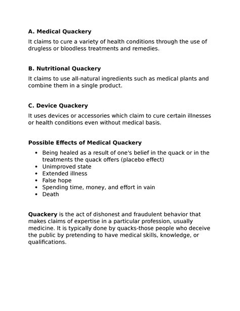 10 14 2022 - Lorem - A. Medical Quackery It claims to cure a variety of health conditions ...