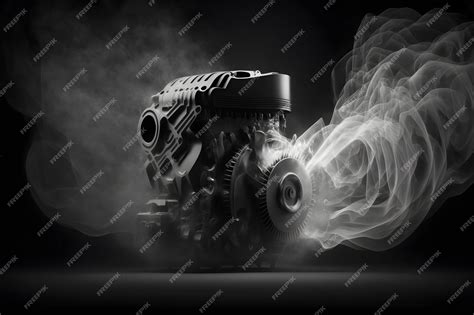 Premium AI Image | Modern car engine on deep solid black background ...