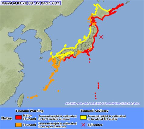 Japanese Tsunami Map