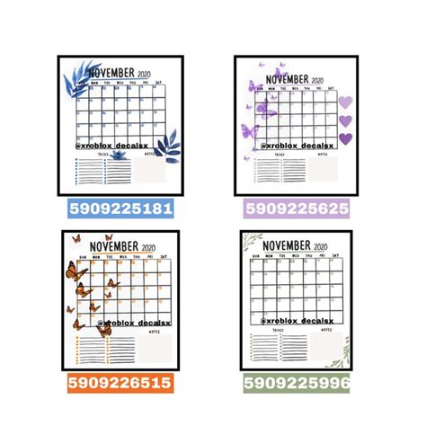 Roblox Decals | Bloxburg decal codes, Calendar decal, Bloxburg decals codes