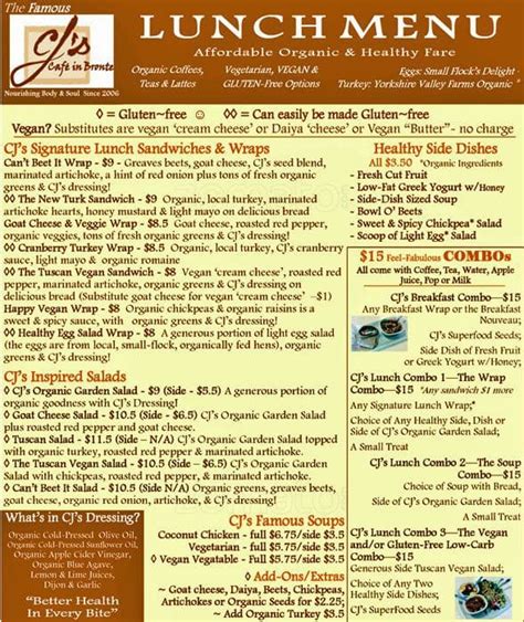 CJ's Cafe Menu, Menu for CJ's Cafe, Oakville, Toronto - Urbanspoon/Zomato