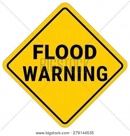 Warning Sign Flood Vector & Photo (Free Trial) | Bigstock