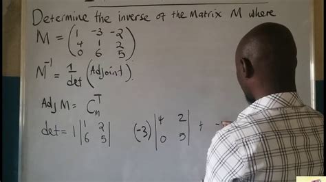 MATRICES: INVERSE OF A 3x3 MATRIX (determinant, matrix of cofactors, adjoints, Inverse) - YouTube