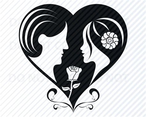 Corazón SVG Archivo Boda Corazón Vector Imágenes Silueta - Etsy México