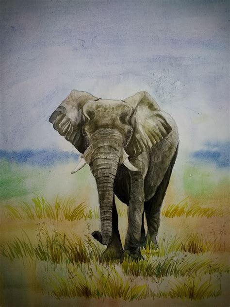 Buy watercolour elephant Handmade Painting by KAUSHIK BISWAS. Code:ART_3451_22654 - Paintings ...