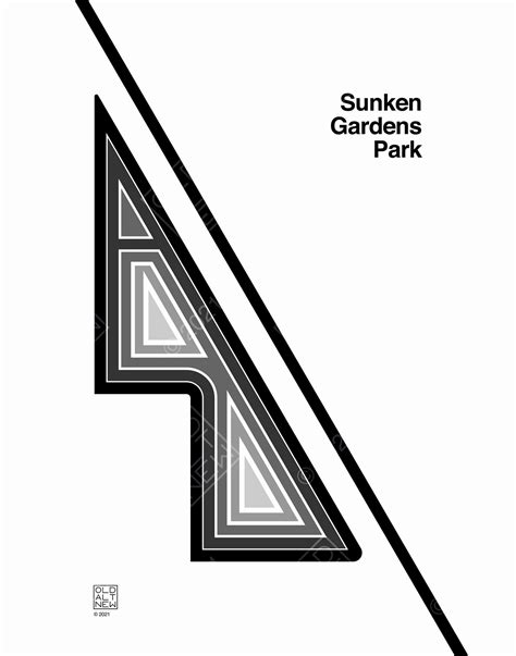 Sunken Gardens Park Abstract Map Denver Colorado - Etsy