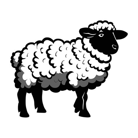 Sheep black and white clipart transparent background 24029715 PNG