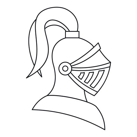 Medieval knight helmet icon, outline style 14693357 Vector Art at Vecteezy