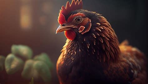 Free Photo | Close up hen in the farm scene generative ai