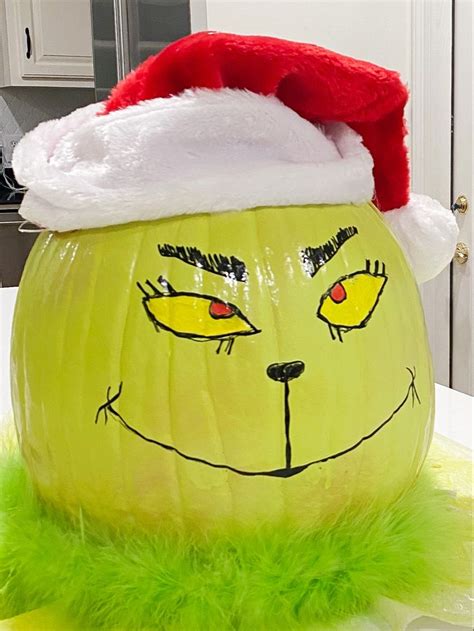 Festive Grinch-inspired pumpkin