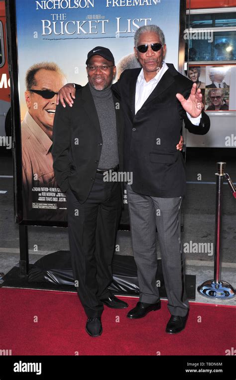 LOS ANGELES, CA. December 16, 2007: Morgan Freeman & son Alfonso Freeman at the Los Angeles ...