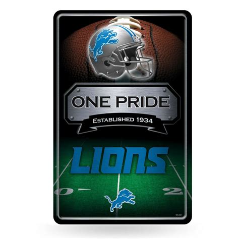 Detroit Lions NFL 11x17 One Pride Metal Embossed Slogan Sign - TRC, Inc ...