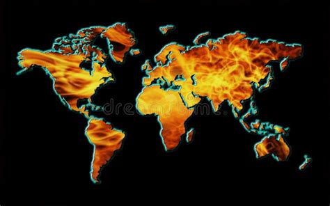 Map Of World On Fire Royalty Free Stock Photos - Image: 6018358