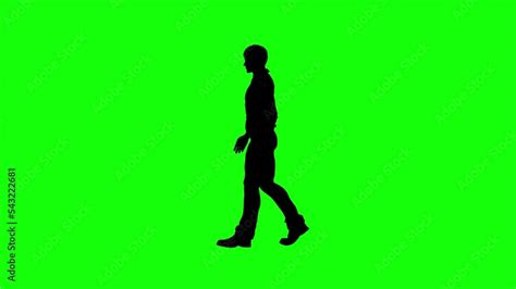 Man Silhouette Walking on Green Screen Stock Video | Adobe Stock