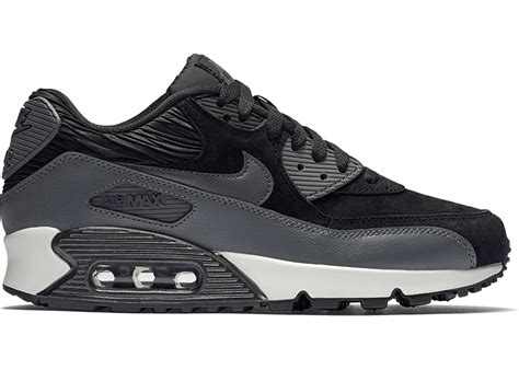 Nike Air Max 90 Leather Black Dark Grey (Women's) - 768887-001 - US