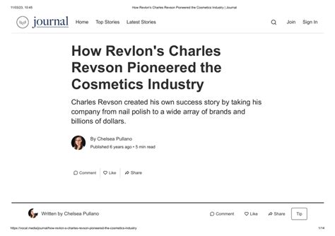 How Revlon's Charles Revson Pioneered the Cosmetics Industry Journal