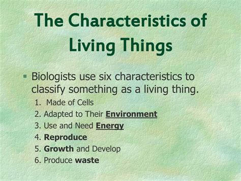 6 Characteristics Of Living Things