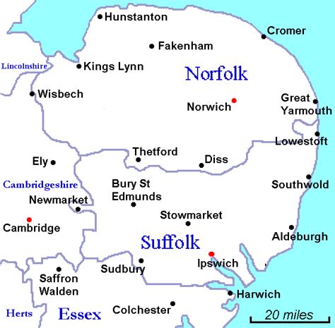 Map Uk East Anglia - Direct Map