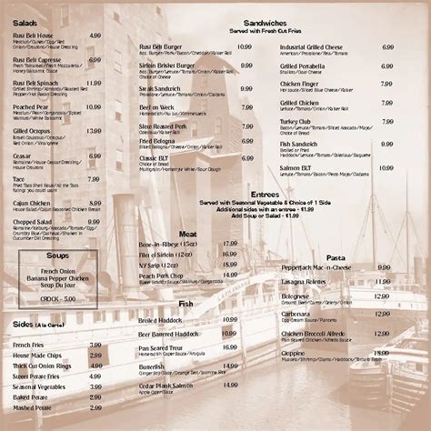 Menu at Rust Belt Bar and Grill, Buffalo