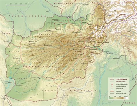 Afghanistan Elevation Map