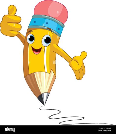 Pencil Character giving thumbs up Stock Vector Image & Art - Alamy