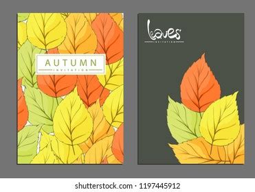 Autumn Covers Golden Red Green Leaves Stock Vector (Royalty Free) 1197445912 | Shutterstock