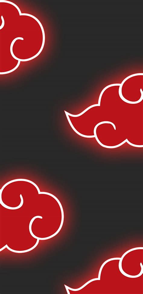 Download Akatsuki Logo Neon Red Clouds Wallpaper | Wallpapers.com