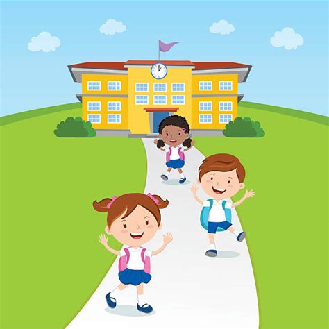 1,800+ Child Walking Into School Building Stock Illustrations, Royalty-Free Vector Graphics ...