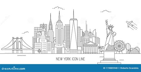 New York Skyline Silhouette. Cartoon Vector | CartoonDealer.com #182225259