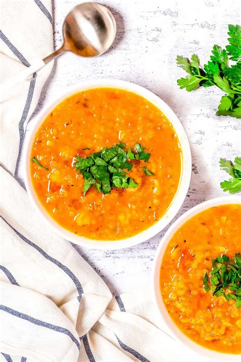 Easy Red Lentil Soup Recipe Vegetarian | Besto Blog