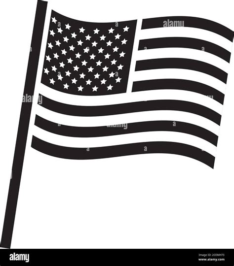 united states of america flag icon over white background, silhouette ...