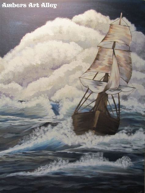 "Conquering the Storm" hand painted original on 16x20 canvas. | Stormy sea, Sailing ships ...