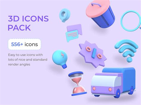 550 Plus 3D Icon Pack | 3d icons, Kids branding design, Icon pack