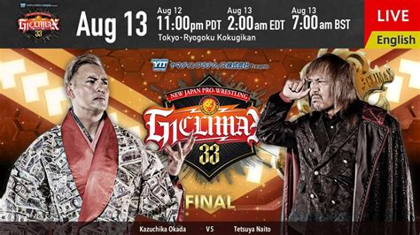 Okada vs. Naito - Live Showdown at NJPW G1 Climax 33 Finals Unveils ...