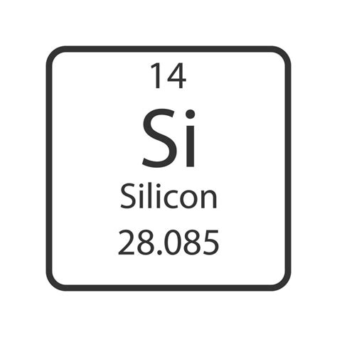 Silicon symbol. Chemical element of the periodic table. Vector ...