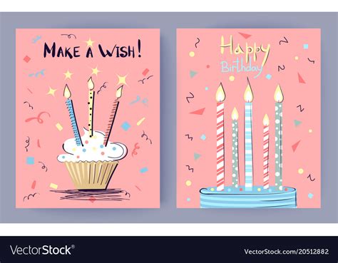 Make a wish happy birthday Royalty Free Vector Image