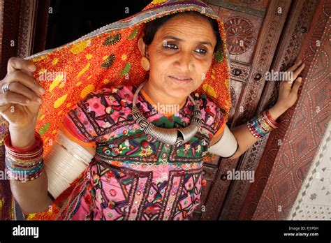 Meghwal tribe woman with traditional tribal dress, Gujarat , India ...