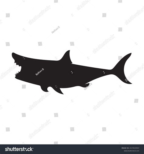 Great White Shark Silhouette Vector Stock Vector (Royalty Free) 2173533557 | Shutterstock