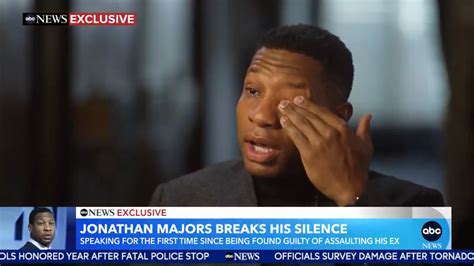 Jonathan Majors gets emotional in first interview since verdict