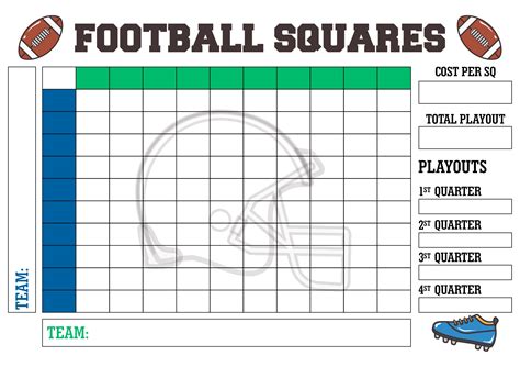 Free Printable 100 Square Football Board - Printable Form, Templates and Letter