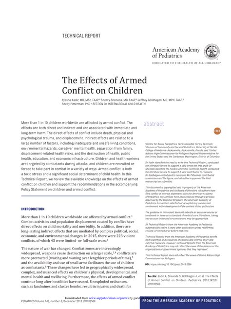 (PDF) The Effects of Armed Conflict on Children