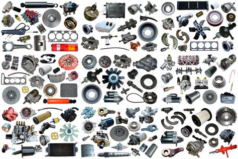 Auto Spare Parts Car on the White Background. Stock Photo - Image of ...