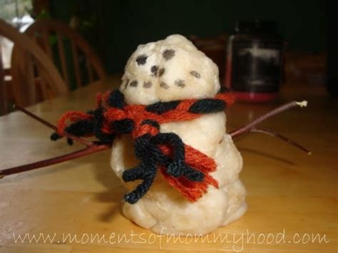 Moments of Mommyhood: Cotton Clay Snowman Sculpture