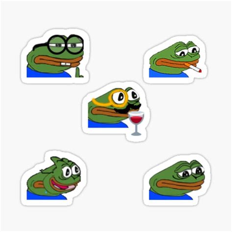 "Pepe Twitch Emotes Pack 2" Sticker for Sale by 2beeprint | Redbubble