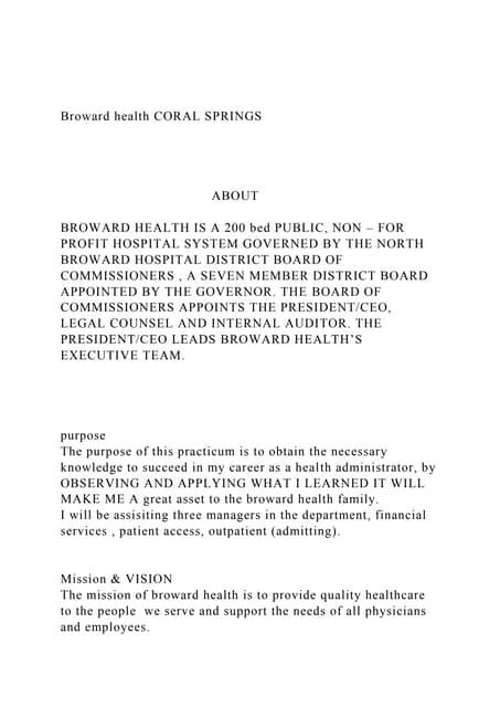 Broward health CORAL SPRINGSABOUTBROWARD HE.docx