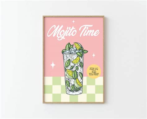 Mojito Time! Cocktail Poster By SOFE STORE